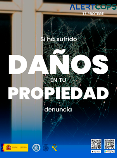 Cartel daños en la propiedad